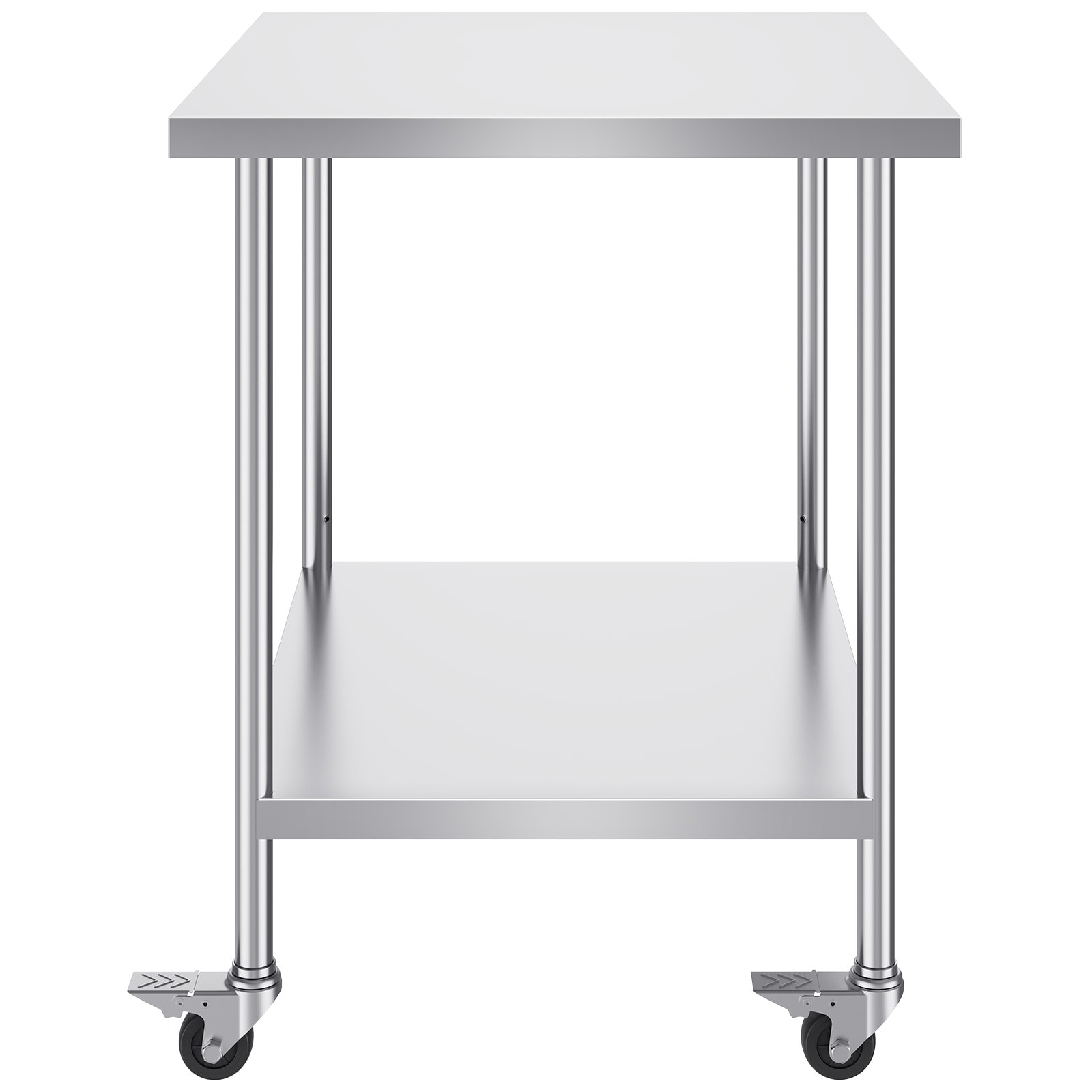 Stainless Steel Commercial Work Table With Wheels For Kitchen_voghion.com